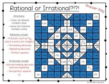 rational or irrational worksheet coloring